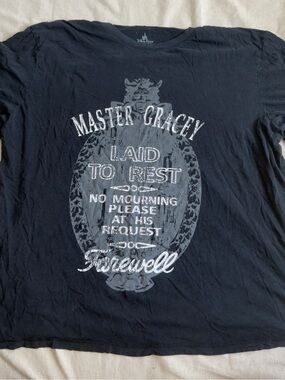 Disney Parks Haunted Mansion Master Gracey Epitaph Tombstone T-shirt